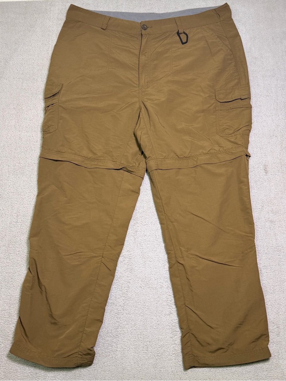 Cabela’s Convertible Hiking Pants Mens 44x30 Brown Nylon Stretch Cargo Outerwear